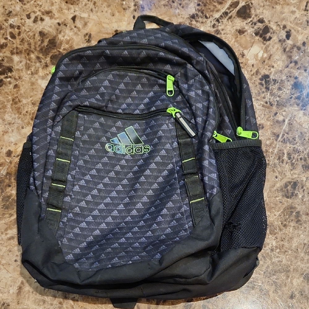 Adidas Men's Backpack in Black with Neon Green Accents